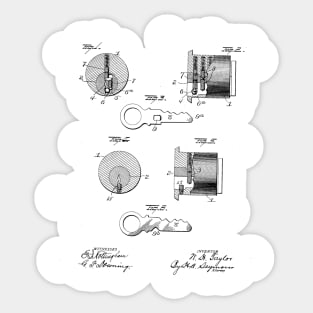 Key for pin tumbler locks Vintage Patent Drawing Sticker